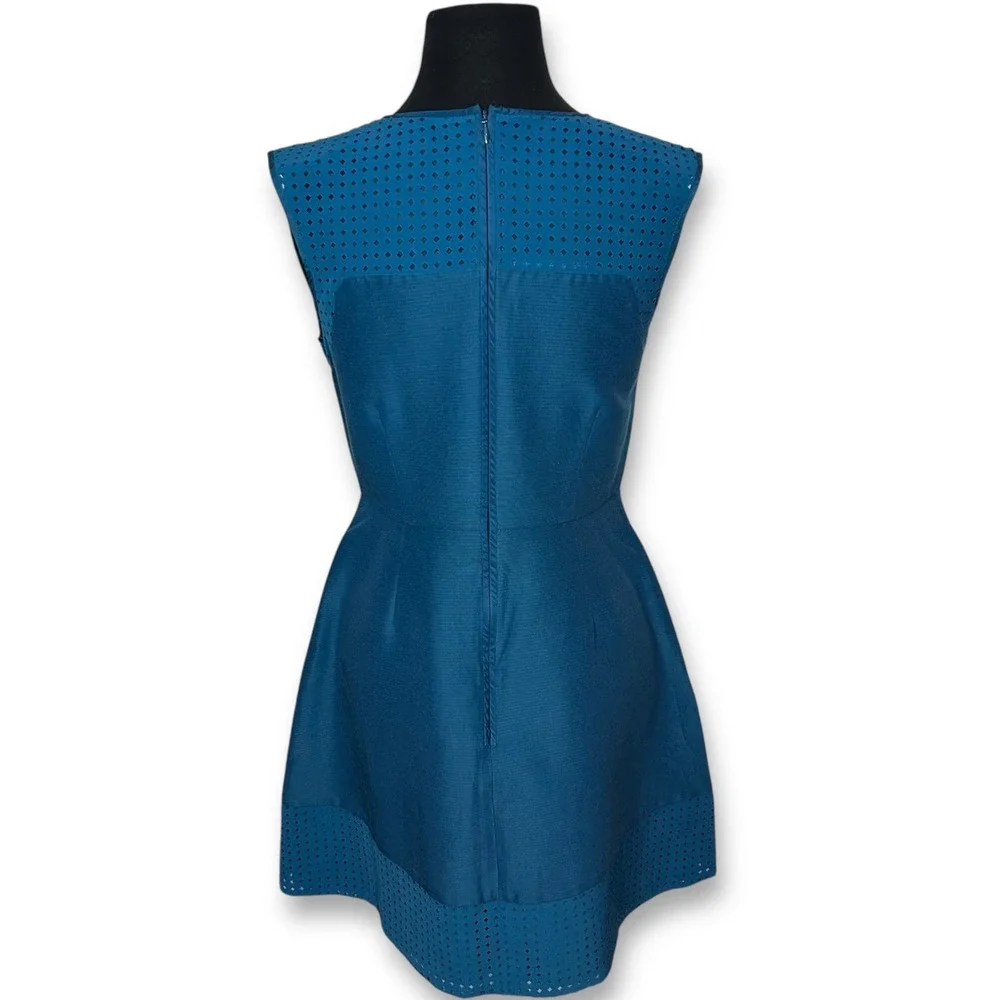 EUC J. Crew Fit‎ & Flare Mini Dress Sleeveless Teal Blue Party Cocktail Womens 6